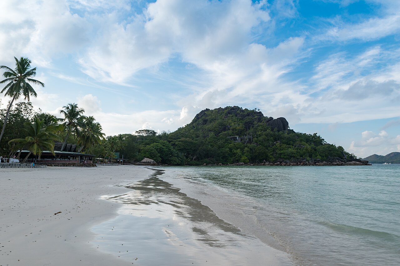 The lagoon at Anse Volbert, Praslin.