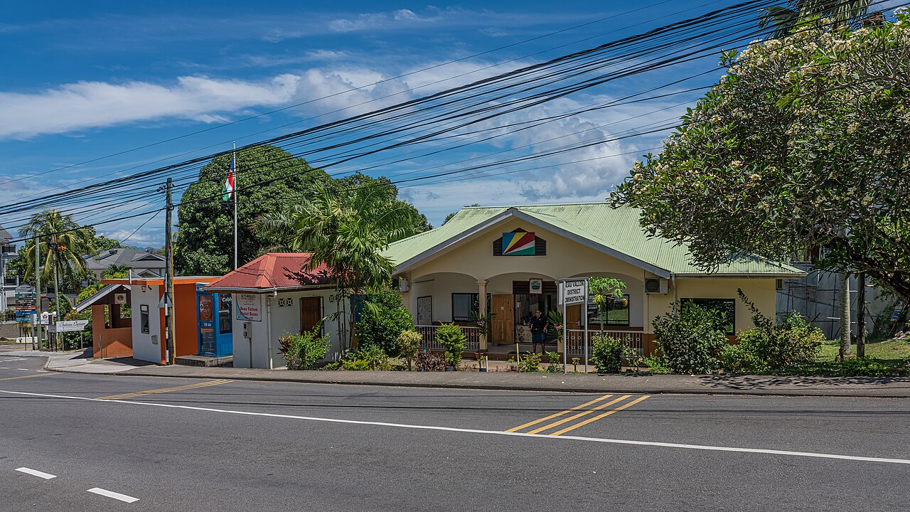 Beau Vallon on the north-west coast of Mahé, the calm side once the trades set in.