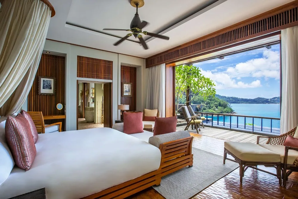 Anantara Maia Seychelles, Mahé. A view of the beach.
