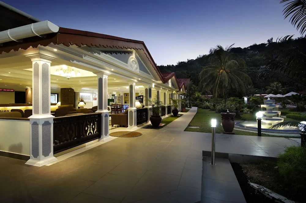 Berjaya Praslin Resort, Praslin. A view of the grounds.