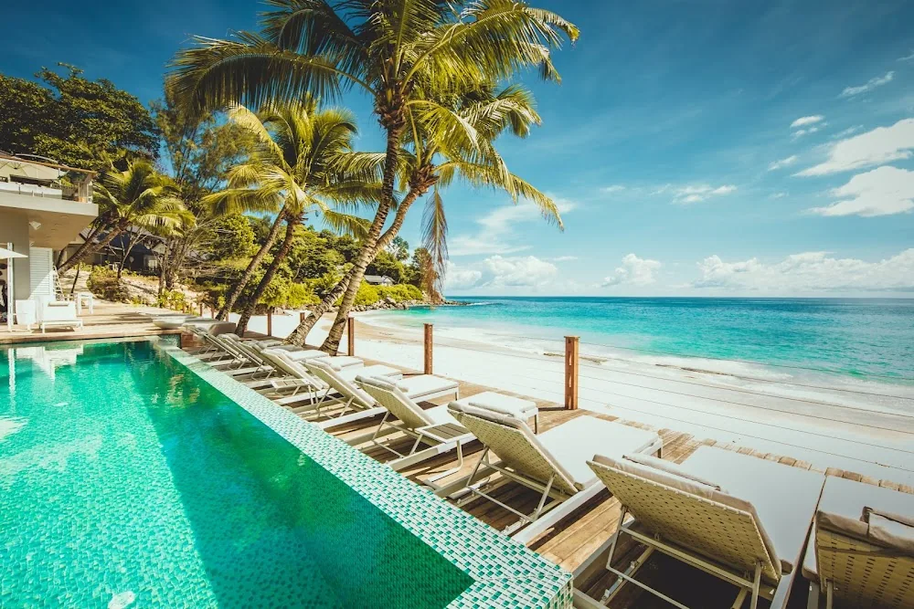 Carana Beach Hotel, Mahé. A view of the property.