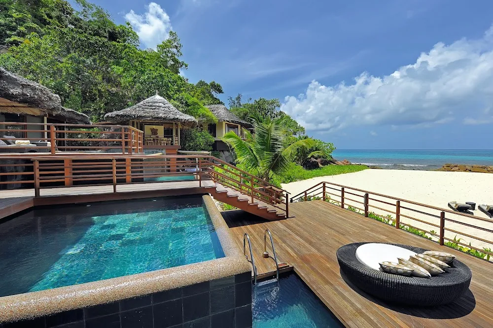 Constance Lemuria Resort, Praslin. A view of the beach.