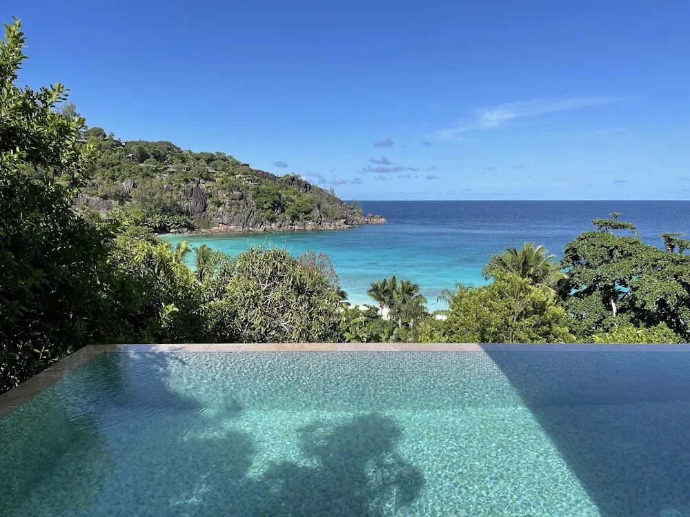 Four Seasons Resort Seychelles, Mahé. A view of the pool.