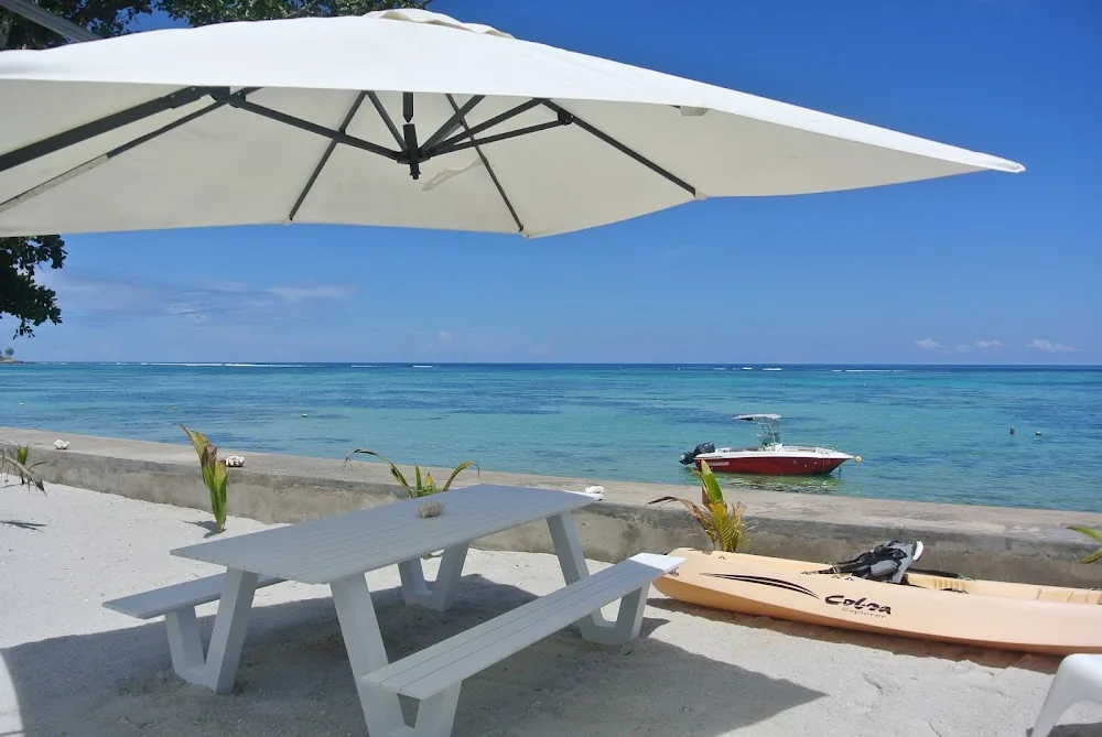 Le Nautique Luxury Beachfront Apartments, Mahé. A view of the pool.