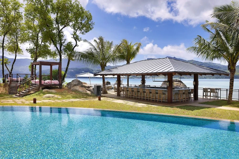 Mango House, Mahé. A view of the pool.