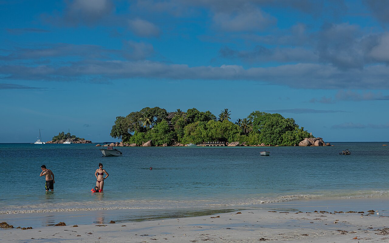 Chauve Souris islet off Anse Volbert on Praslin.