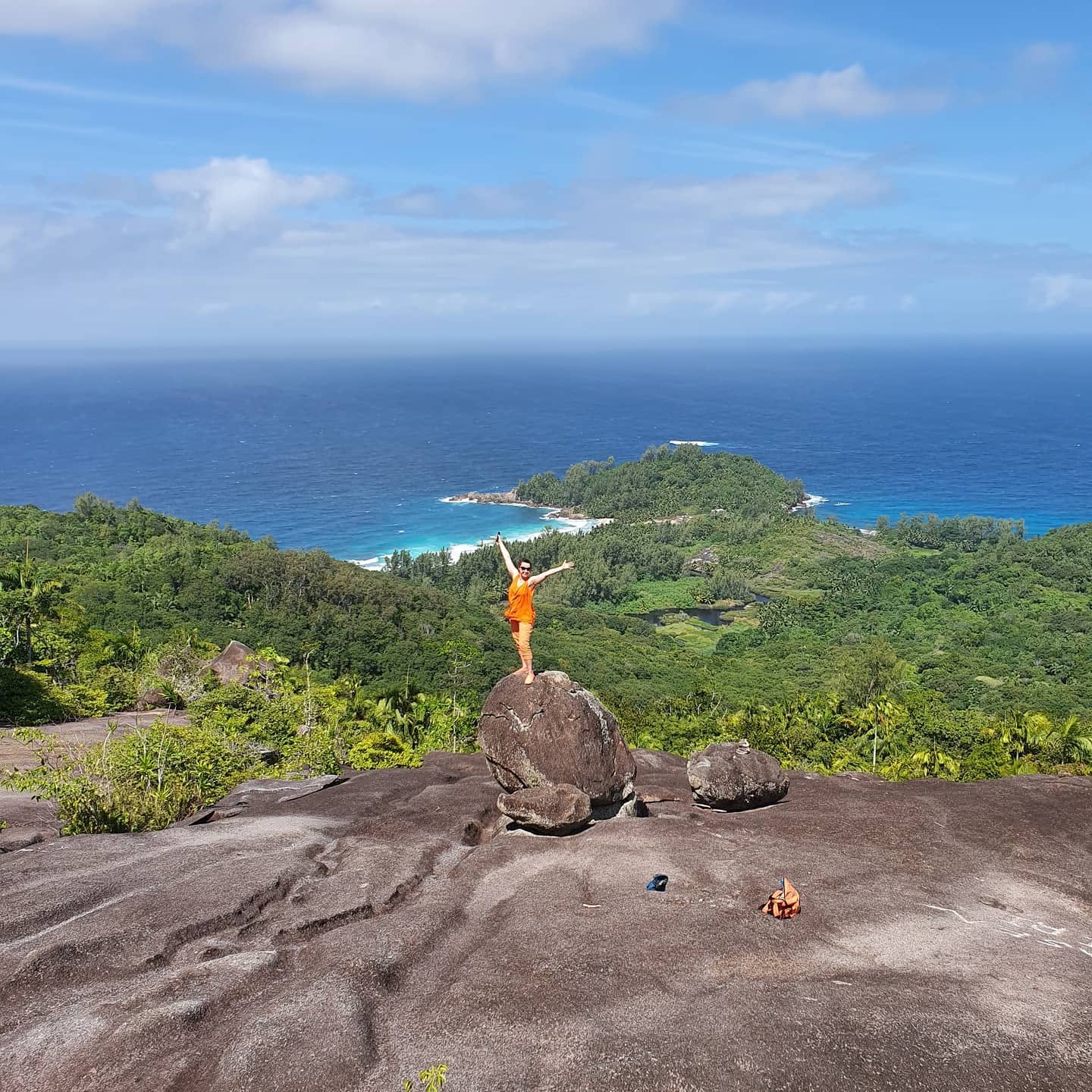 Trail viewpoint over the Baie Lazare coast, Mahé