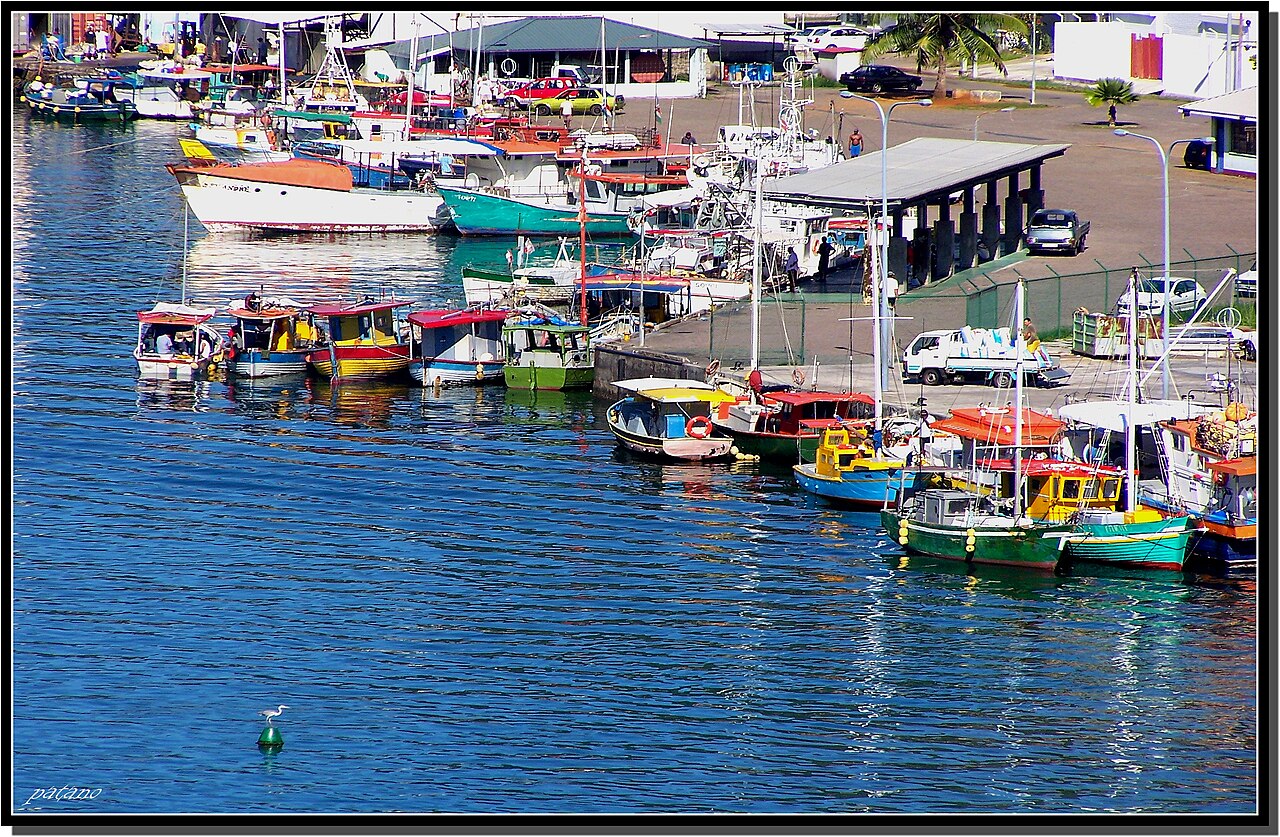 Fishing boats alongside at Port Victoria, where the day's catch lands.